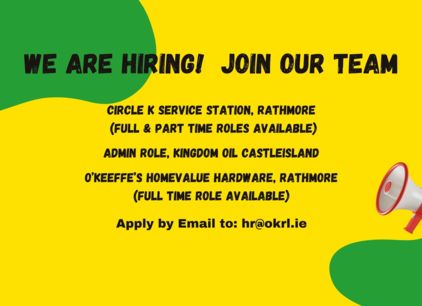 Email CV to hr@okrl.ie